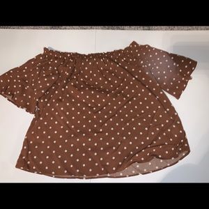 Rust off the shoulder shirt